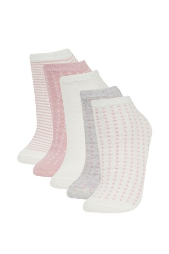 DeFacto Women's 5-Piece Cotton Booties Socks C6449Axns