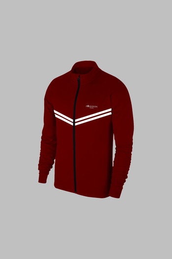 POSEIDON STORM New Series Men's Claret Red Supra Combed Cotton Fabric Zippered Hooded Running and Walking Set S-3Xl