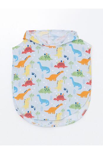 LC Waikiki Lcw Baby Light Turquoise Printed Dinosaur Printed Baby Boy Bathrobe (S4)
