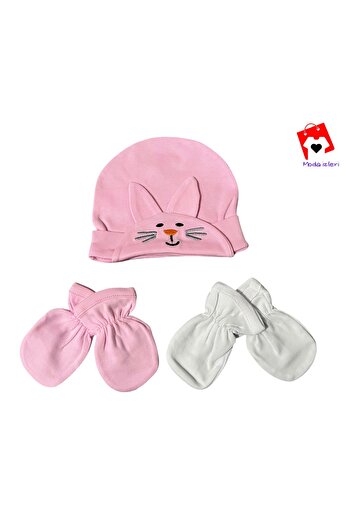 minisoft Newborn Baby Kids Rabbit Hat and Gloves Set