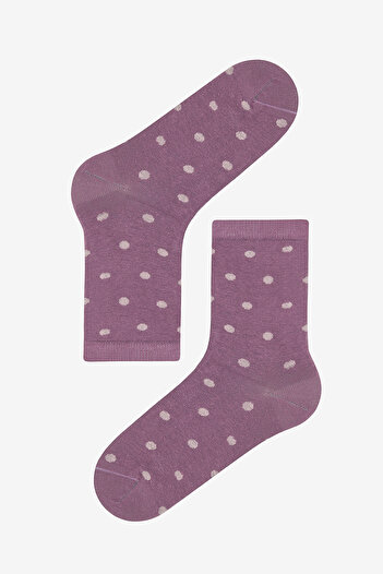 Penti Dot Jacquard 5-Piece Purple Pink Toe Seamless Socks
