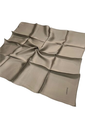 Armine Plain Silk Scarf - 1047 Mink Sura