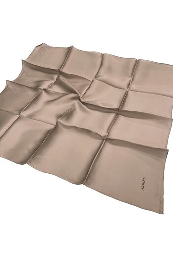 Armine Plain Silk Scarf - 1082 Soft Mink Sura