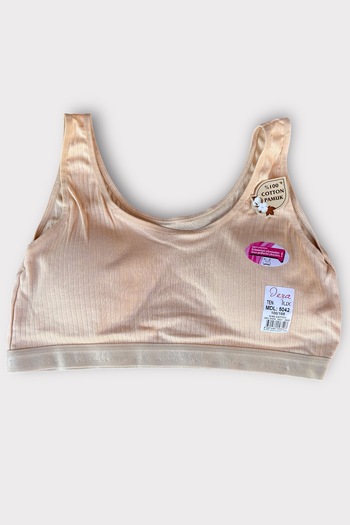 Katmirra 100% Cotton Women's Plus Size Padded Thick Strap Gathering Bra Half Tank Top Bustier