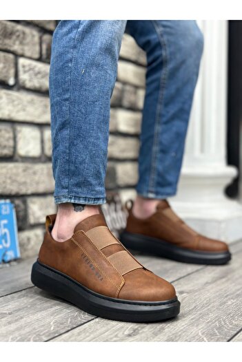 BESKAR BA0307 BOA Thick High Sole Double Tape Tan Black Men's Shoes