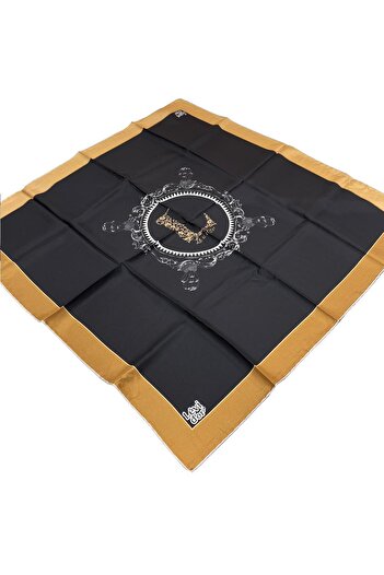Levidor Eșarfă din mătase twill - 4215-01 Negru Maro
