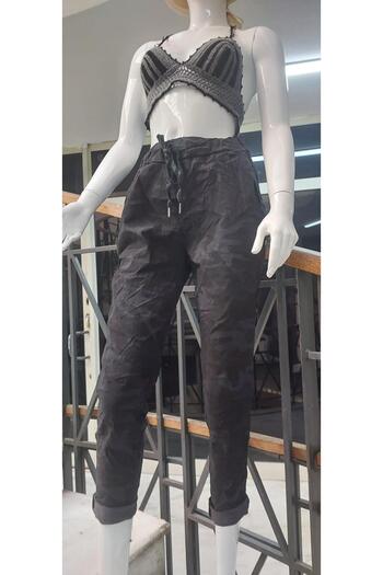 EREN STYLE Italian Waist Tied Camouflage Patterned Skinny Leg Trousers (Size 36-44)