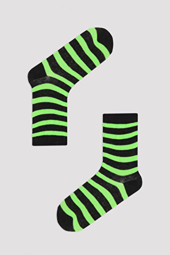 Penti Black Boy's Multi-Colored Striped 4-Piece Socks