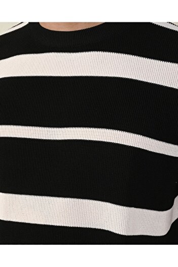 İLKCET MODA Υπερμεγέθη ριγέ Premium πλεκτό T-Shirt