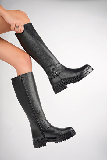 Deripabuc Black Genuine Leather Women's Boots - Dp02-16028