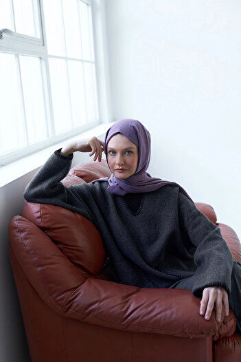 Modakaşmir Neo Cotton Shawl Purple Color