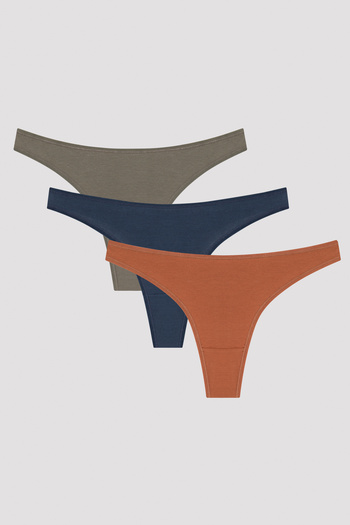 Penti Chiloți tanga multicolori din 3 piese