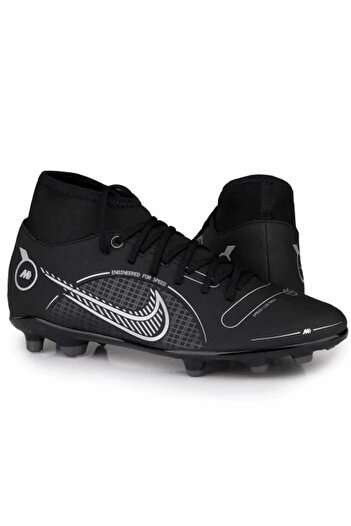 Nike Mercurial Superfly 8 Club Fg-Mg Soccer Shoes Erkek Çoraplı Çoklu Zemin Siyah Krampon