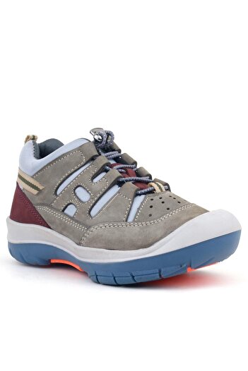 Rakerplus Claret Red Rubber Laced Genuine Leather Children's Outdoor Shoes