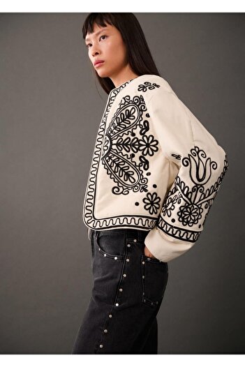 MANGO Woman Embroidered Cotton Jacket