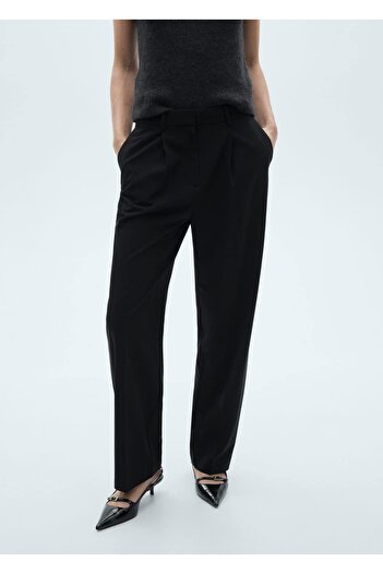 MANGO Woman Straight Cut Trousers with Pens