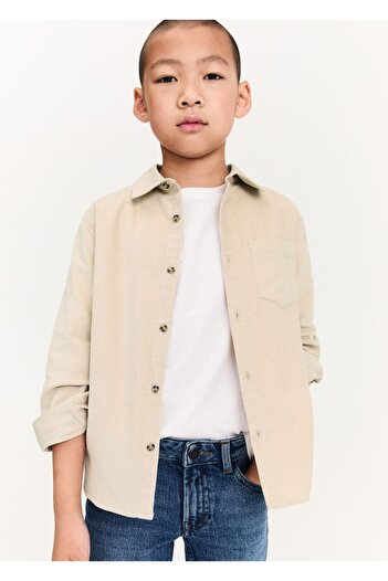 MANGO Kids Regular Cut Corduroy Shirt