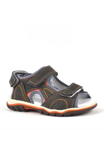 Rakerplus Genuine Leather Gray Velcro Boys' Sandals