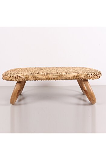 Mylamp Katlanabilir 60x40x20 cm. Doğal Rattan Sehpa