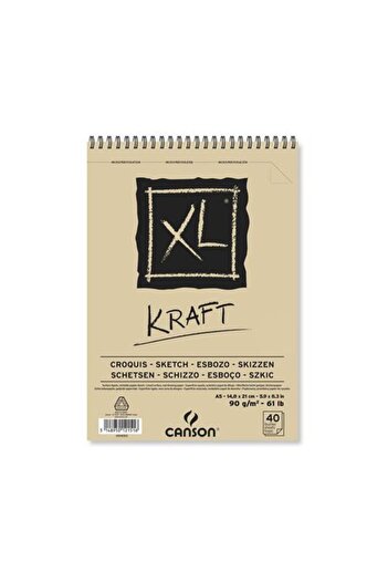 Canson Xl Kraft Notebook Spiral 40 pages A5 90gr Brun