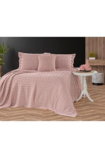 coton doux Tulip Knitwear Bedding Set 240 X 260 (Powder)