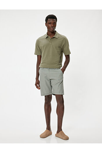 Koton Linen Blended Bermuda Shorts - Pockets and Leg Detail
