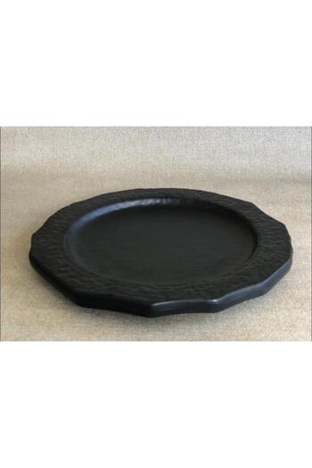 Hasyılmaz Melamine Cornered Serving Plate Black 25cm - Melamine Presentation Plate