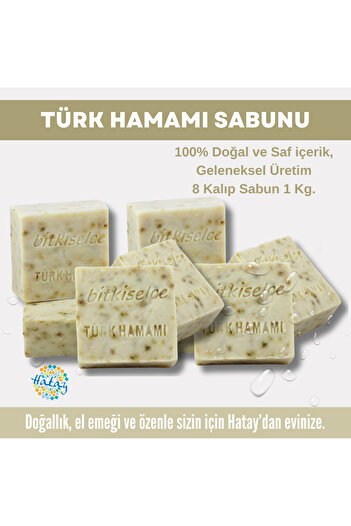 bitkiselce Turkish Bath Soap with Pure and Natural Ingredients 950 Gr (8 Molds)