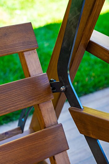 WOODMAN FURNITE & WOOD Lia Ahşap Balkon Bahçe Salincaği Fin Çam Ağaci 300 Kg Kapasiteli Süngerli