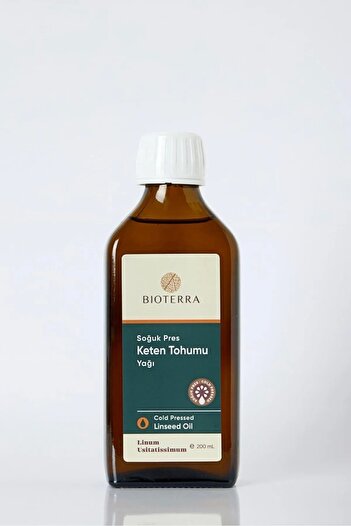 Bioterra Flaxseed Oil 200ml |   Cold Pressed, Omega 3-6-9 and Vitamin E Source