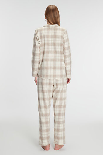 Anıl 11212 Women's Cotton Long Sleeve Shirt Pants Pajama Set