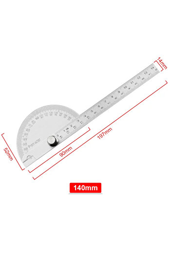 BGA 180 Degree Protractor Metal Angle Finder Stainless Steel Rotating Arm Measuring Ruler