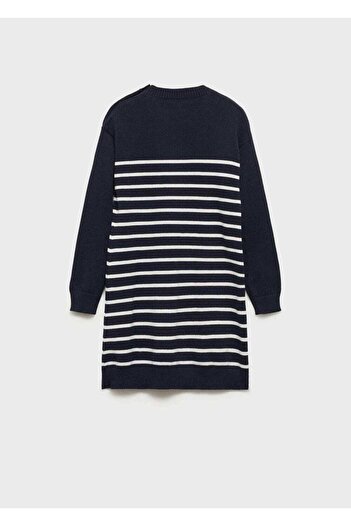 MANGO Kids Gestreiftes Strickkleid