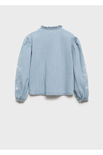 MANGO Kids Gestickte Jeansbluse