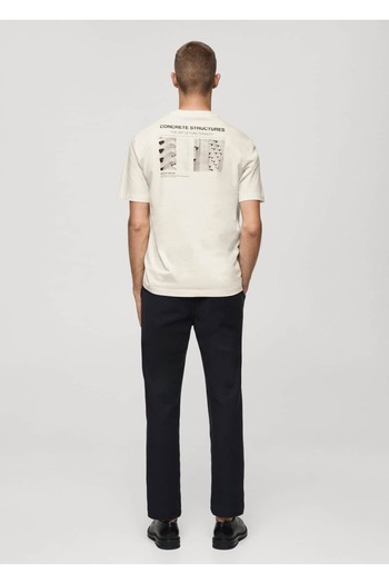 MANGO Man T-shirt με στάμπα 100% βαμβάκι