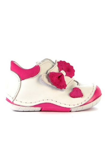 WSTARK Genuine Leather Baby Girl White Pink Bow Tie First Step Shoes