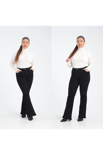 SERRA BÜYÜK BEDEN Spanish Bottom Denim Fabric Large Size Pant