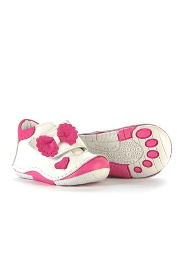 WSTARK Genuine Leather Baby Girl White Pink Bow Tie First Step Shoes