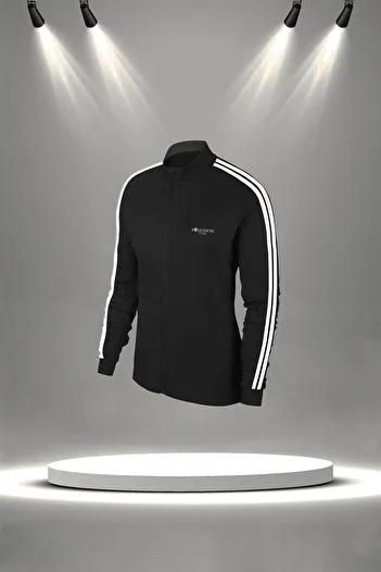 POSEIDON STORM Women's Black Supra Combed Cotton Tracksuit Set - Relaxed Fit S-