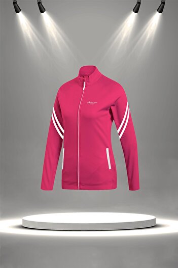 POSEIDON STORM Fuchsia Women's Tracksuit Set - Hooded, Zip-Up, Supra Combed Cotton (S-3Xl)