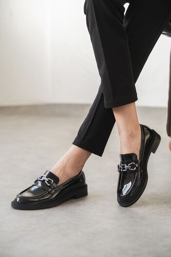 MODAADAM Γυναικεία παπούτσια Como Casual Loafer - μαύρο λουστρίνι