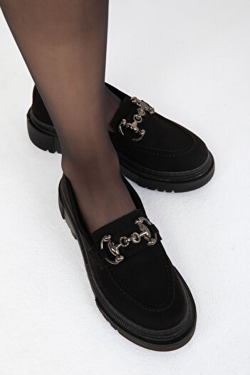 SOHO BLACK SUET Γυναικεία Loafer Παπούτσια 17575