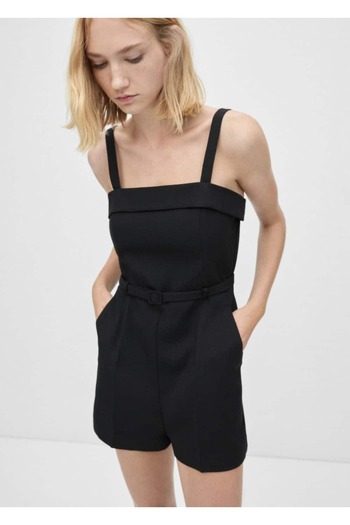MANGO Woman Belted Shorts Jumpsuit