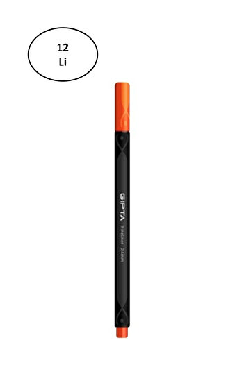 im kırtasiye Gıpta Fineliner Pen 0.4 Mm Cardboard Box Triangle Orange 12 Pieces