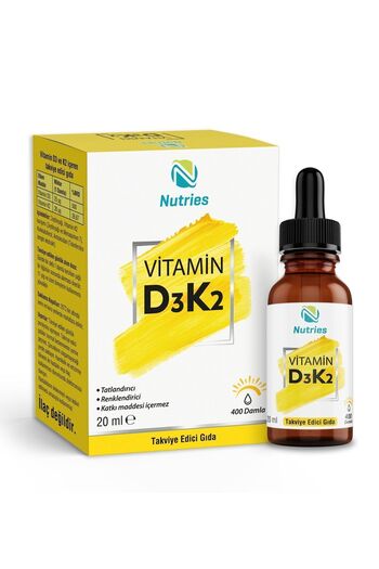 Nutries D3K2 Drops 20 ml 1000 Iu