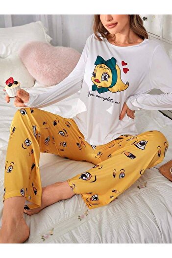 Cesur White Long Sleeve Women's Pajama Set - Supremsoft Combed Cotton, Blonde Bath