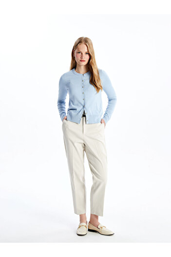 LC Waikiki Lcw Women's Straight Pants with Belt on the Waist