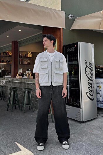 HAFKAGİYİM Gray Full Pocket Technical Dad Vest