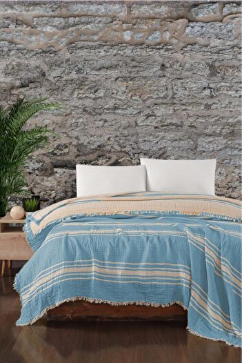 Mulberry Double Buldan Muslin Bedspread - Pique 100% Cotton