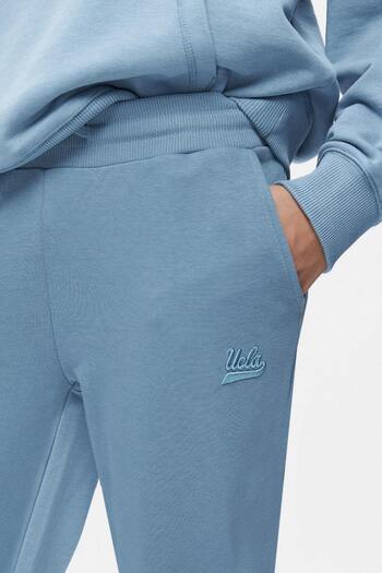 UCLA Γυναικεία αθλητική φόρμα Jatavıa Blue Elastic Leg Embroidered Standard Fit